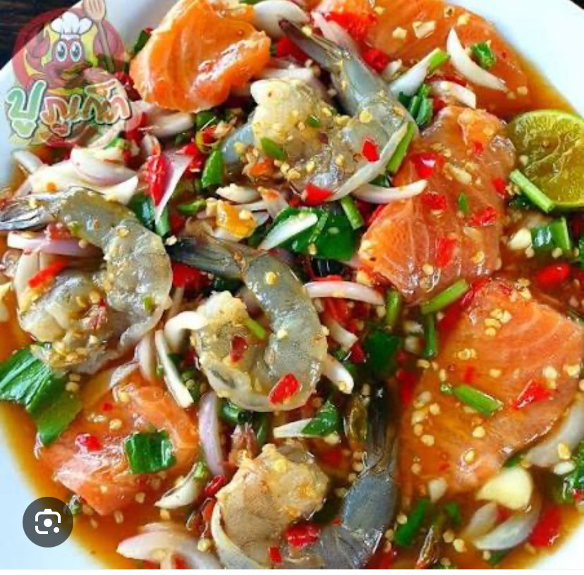 ຕຳກຸ້ງສົດ+ປາແຊວມ້ອນ
